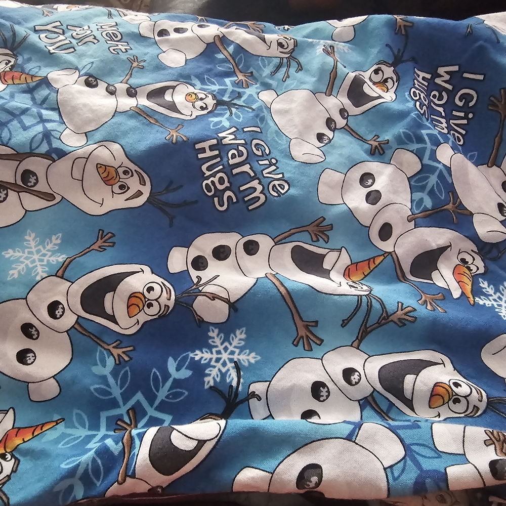 Women’s Blue Olaf Print Scrub Top Size 2x